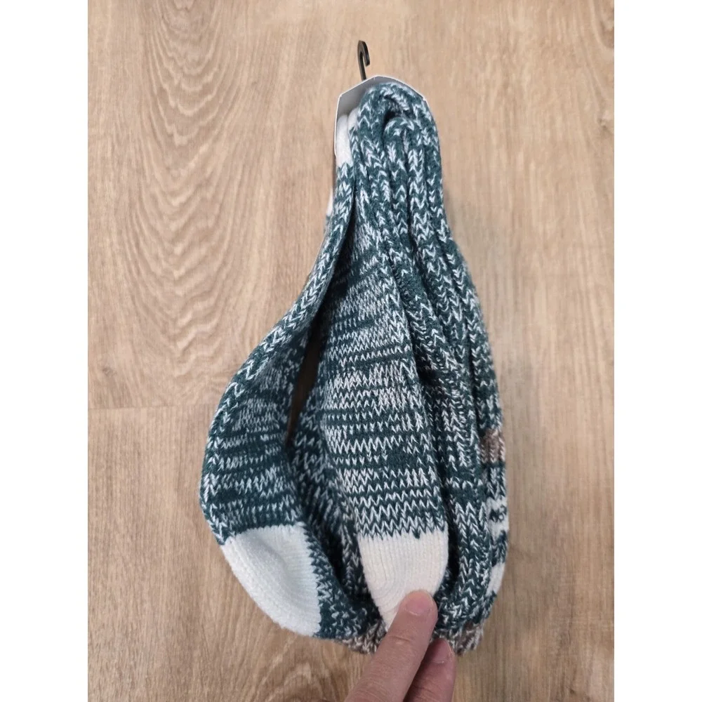 NEW Life is Good Chunky Knit‎ Over The Knee Socks Green White OTK Boot